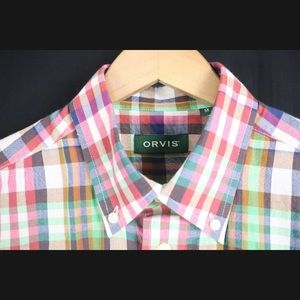 Orvis Mens Medium Plaid Shirt - LIKE NEW